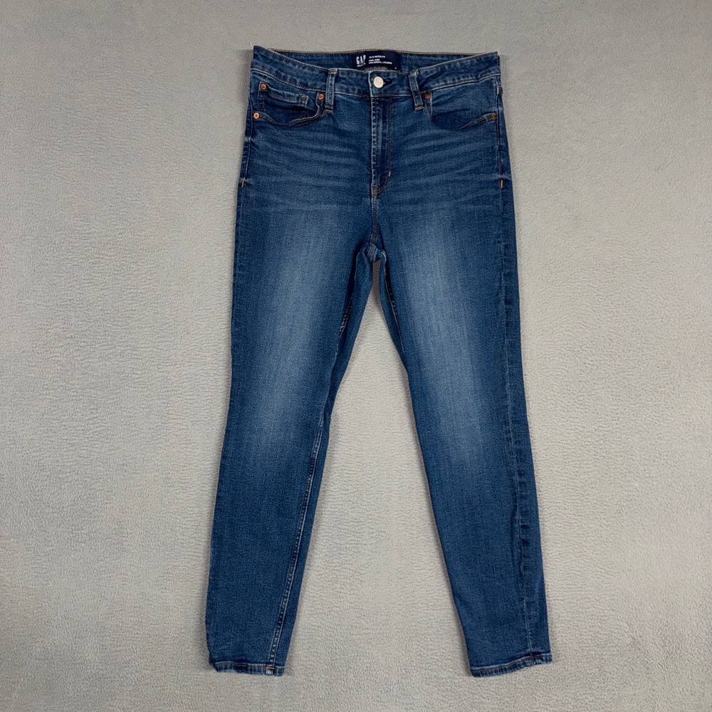 Gap Jeans Womens 12 Blue Universal Legging High Rise Stretch Distressed Denim
